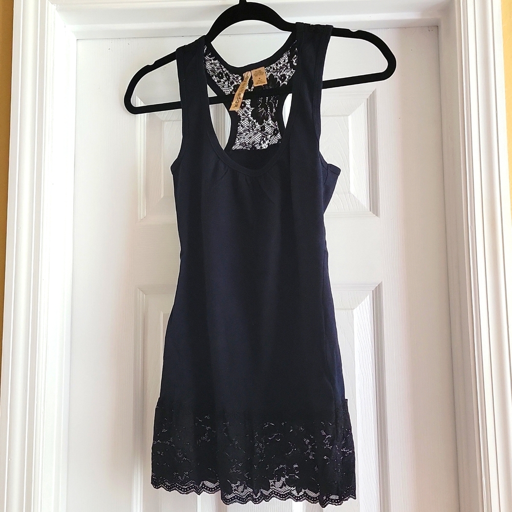 Black Racerback with Lace Tank Top